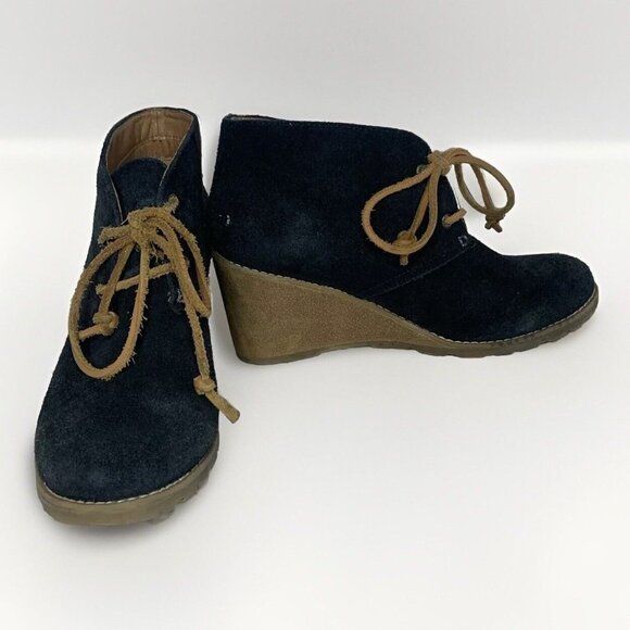 Sperry Boots Womens 9M Stella Ankle Bootie Wedge Lace Up STS96941 Leather Suede - Picture 1 of 11